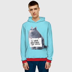 Толстовка-худи мужская I have resing cat face, цвет: 3D-красный — фото 2