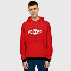 Толстовка-худи мужская Россия, цвет: 3D-черный — фото 2