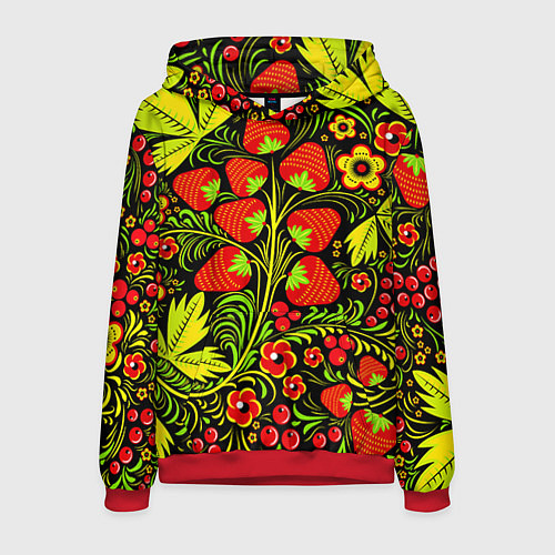 Мужская толстовка Хохлома: земляника / 3D-Красный – фото 1