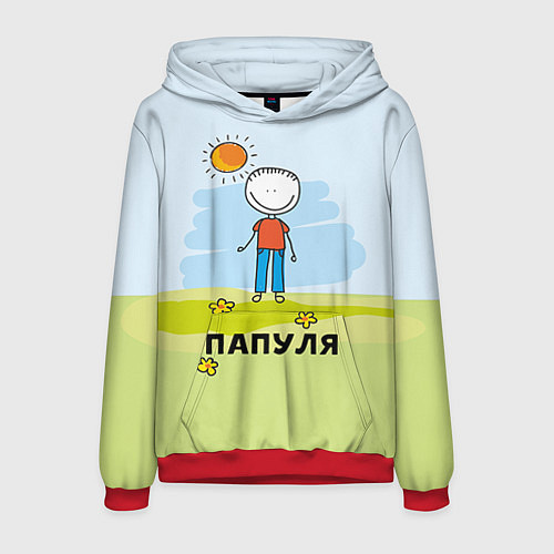 Мужская толстовка Папуля / 3D-Красный – фото 1
