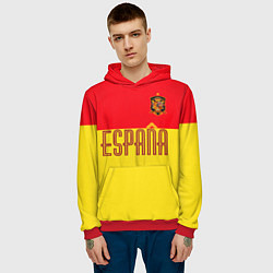 Толстовка-худи мужская Сборная Испании: Евро 2016, цвет: 3D-красный — фото 2