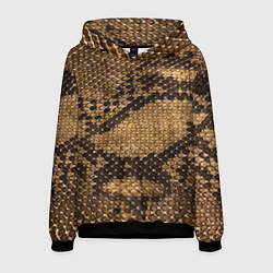 Толстовка-худи мужская Змеиная кожа, цвет: 3D-черный