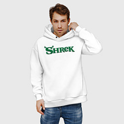 Толстовка оверсайз мужская Shrek: Logo, цвет: белый — фото 2