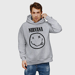 Толстовка оверсайз мужская Nirvana, цвет: меланж — фото 2