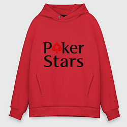 Толстовка оверсайз мужская Poker Stars, цвет: красный