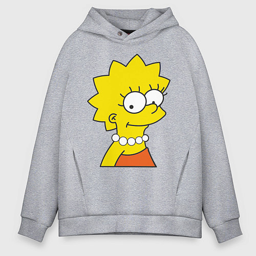 Мужское худи оверсайз Lisa Simpson / Меланж – фото 1