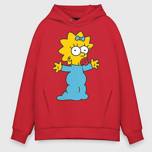 Мужское худи оверсайз Maggie Simpson / Красный – фото 1
