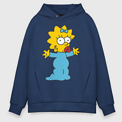 Толстовка оверсайз мужская Maggie Simpson, цвет: тёмно-синий