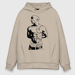 Толстовка оверсайз мужская 2pac, цвет: миндальный