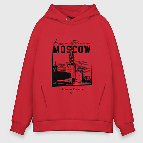 Мужское худи оверсайз Moscow Kremlin 1147 / Красный – фото 1