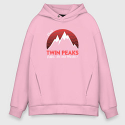 Толстовка оверсайз мужская Twin Peaks: Pie & Murder, цвет: светло-розовый