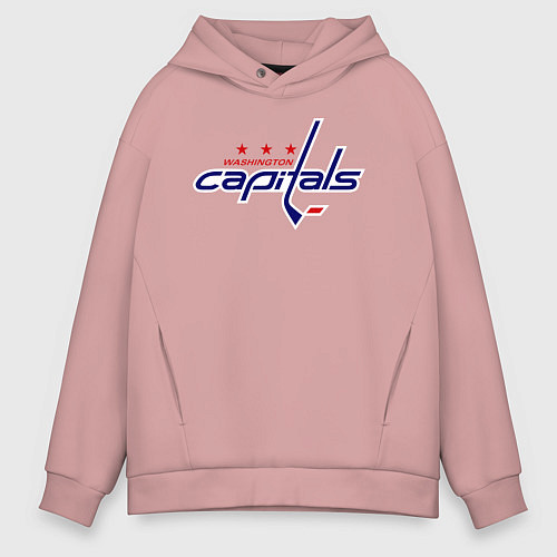 Мужское худи оверсайз Washington Capitals / Пыльно-розовый – фото 1