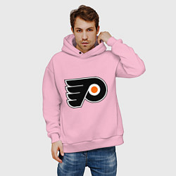 Толстовка оверсайз мужская Philadelphia Flyers, цвет: светло-розовый — фото 2