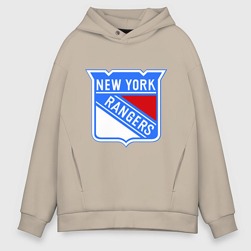 Мужское худи оверсайз New York Rangers / Миндальный – фото 1