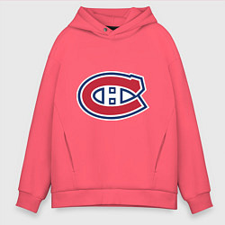 Толстовка оверсайз мужская Montreal Canadiens цвета коралловый — фото 1