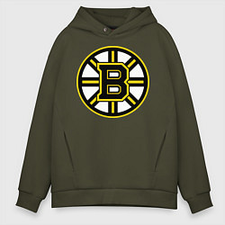 Толстовка оверсайз мужская Boston Bruins, цвет: хаки