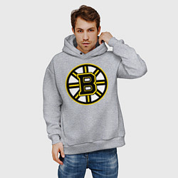 Толстовка оверсайз мужская Boston Bruins, цвет: меланж — фото 2