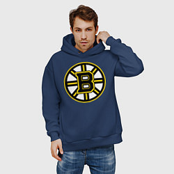 Толстовка оверсайз мужская Boston Bruins, цвет: тёмно-синий — фото 2