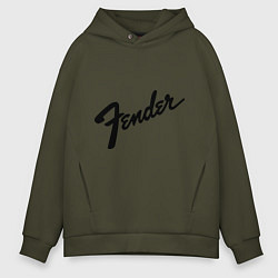 Толстовка оверсайз мужская Fender, цвет: хаки