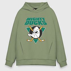 Толстовка оверсайз мужская Anaheim Mighty Ducks, цвет: авокадо