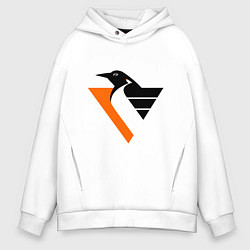 Толстовка оверсайз мужская Pittsburgh Penguins, цвет: белый