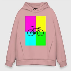 Толстовка оверсайз мужская Велосипед фикс, цвет: пыльно-розовый