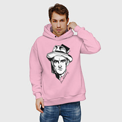 Толстовка оверсайз мужская Маяковский, цвет: светло-розовый — фото 2