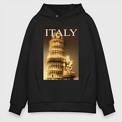 Толстовка оверсайз мужская Leaning tower of Pisa, цвет: черный