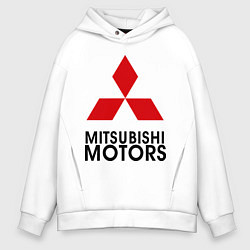 Толстовка оверсайз мужская Mitsubishi, цвет: белый