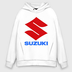 Толстовка оверсайз мужская Suzuki цвета белый — фото 1