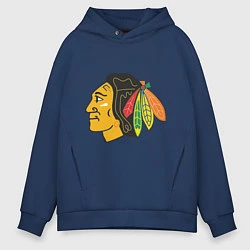 Толстовка оверсайз мужская Chicago Blackhawks, цвет: тёмно-синий