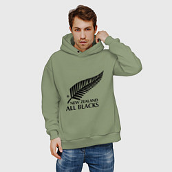 Толстовка оверсайз мужская New Zeland: All blacks, цвет: авокадо — фото 2