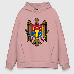 Толстовка оверсайз мужская Молдавия герб, цвет: пыльно-розовый