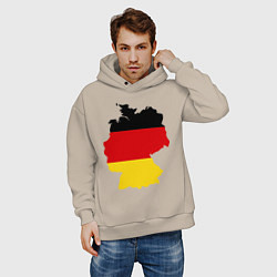 Толстовка оверсайз мужская Германия (Germany), цвет: миндальный — фото 2