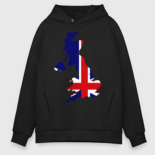 Мужское худи оверсайз Великобритания (Great Britain) / Черный – фото 1