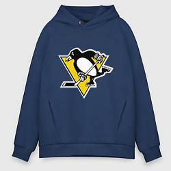 Толстовка оверсайз мужская Pittsburgh Penguins, цвет: тёмно-синий