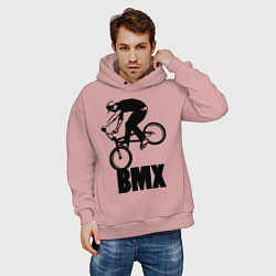 Толстовка оверсайз мужская BMX 3, цвет: пыльно-розовый — фото 2