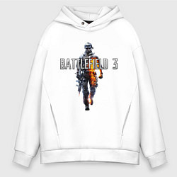 Толстовка оверсайз мужская Battlefield 3, цвет: белый