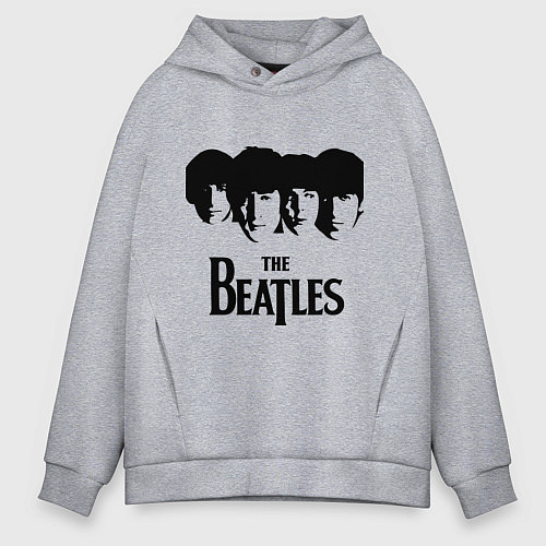Мужское худи оверсайз The Beatles: Faces / Меланж – фото 1