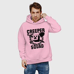 Толстовка оверсайз мужская Creeper Squad, цвет: светло-розовый — фото 2