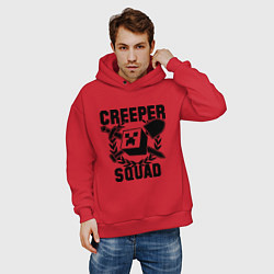 Толстовка оверсайз мужская Creeper Squad, цвет: красный — фото 2