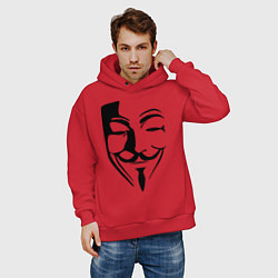 Толстовка оверсайз мужская Vendetta Mask, цвет: красный — фото 2