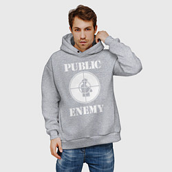 Толстовка оверсайз мужская Public Enemy, цвет: меланж — фото 2