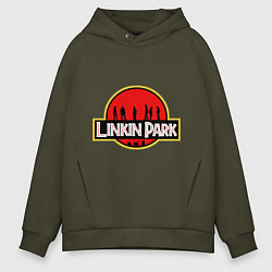 Толстовка оверсайз мужская Linkin Park: Jurassic Park, цвет: хаки