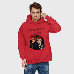 Толстовка оверсайз мужская TOP Boys, цвет: красный — фото 2