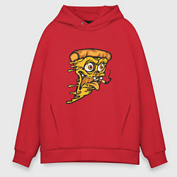 Толстовка оверсайз мужская Crazy Pizza, цвет: красный