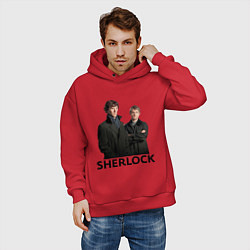 Толстовка оверсайз мужская Sherlock, цвет: красный — фото 2