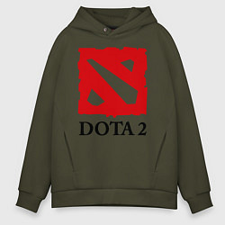 Толстовка оверсайз мужская Dota 2: Logo, цвет: хаки