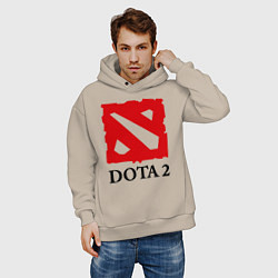 Толстовка оверсайз мужская Dota 2: Logo, цвет: миндальный — фото 2