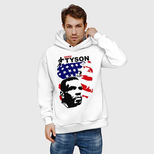 Мужское худи оверсайз Mike Tyson: USA Boxing / Белый – фото 3